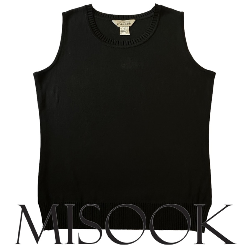 MISOOK | Classic Knit Tank Top Sleeveless Shirt Blouse Shell Layer Ribbed Hem